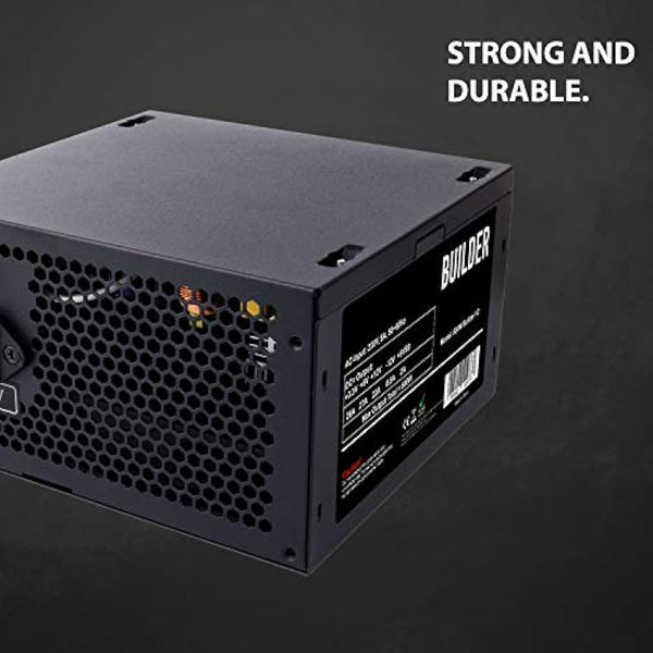 CiT Builder 500W Power Supply, Non Modular, PPFC, 70% Efficiency, 12cm Cooling Fan, An Excellent Entry Level Power Supply, No Power Cable Included | Black