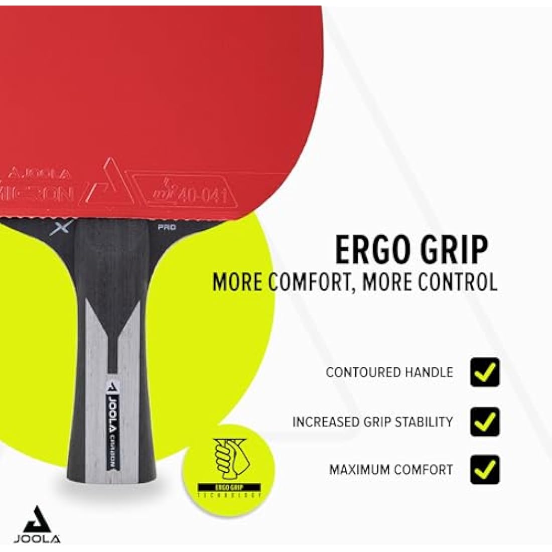 JOOLA Table Tennis Bat Carbon X Pro ITTF Approved Professional Competition Ping Pong Racket Black/Grey 2.0 MM Sponge