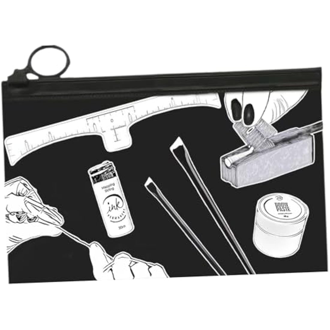 Eyebrow Mapping Kit with 30m White Mapping String, 15g White Brow Paste + 2 Eyebrow Brush Set, White Eyebrow Mapping Pencil, Pencil Shaper and Blades, 20 Mapping Ruler Stencils and Instructions