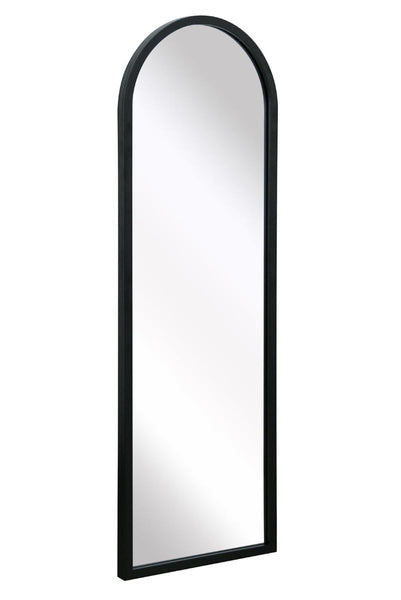 MirrorOutlet The Arcus - Black Metal Framed Modern Arched Wall Mirror 47" X 16" (120CM X 40CM) Black. 2cm Wide Frame and 3cm Deep.