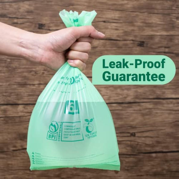 Greener Walker 10L-150Bags 100% Compostable Biodegradable Bin Liners 6L/10L/30L Food Waste Bags with EN13432 Certificate Caddy Kitchen Bin Liners