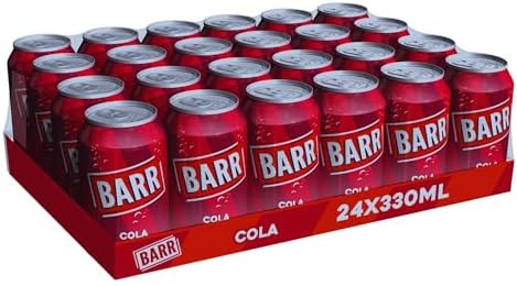 BARR since 1875, Classic Cola, 24 pack Fizzy Drink Cans, Low Sugar, 24 x 330 ml