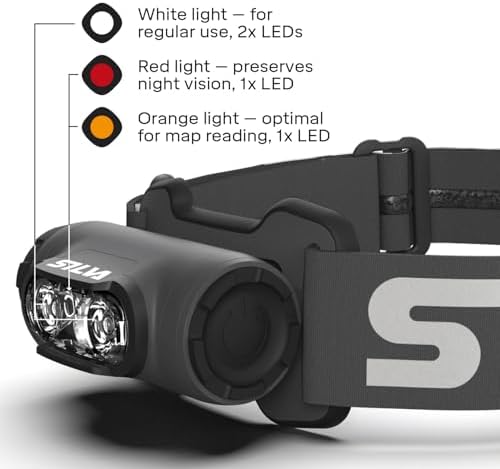 Silva Head Torch Battery Powered - Explore 4-400 Lumen LED Headlight - 3 Brightness Levels & 3 LED Colours - Waterproof and Powerful Head Torch with Battery Indicator