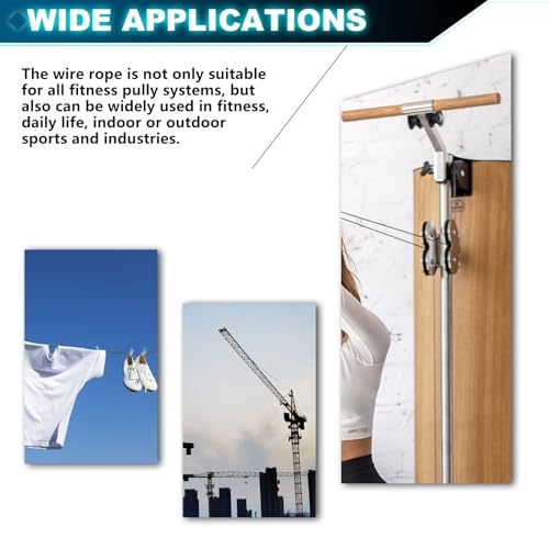 BBYPP Fitness Pulley Cable 25m, Replacement Gym Cable for Pulley Machine, Steel Cable 2 Inch Thick (25m)