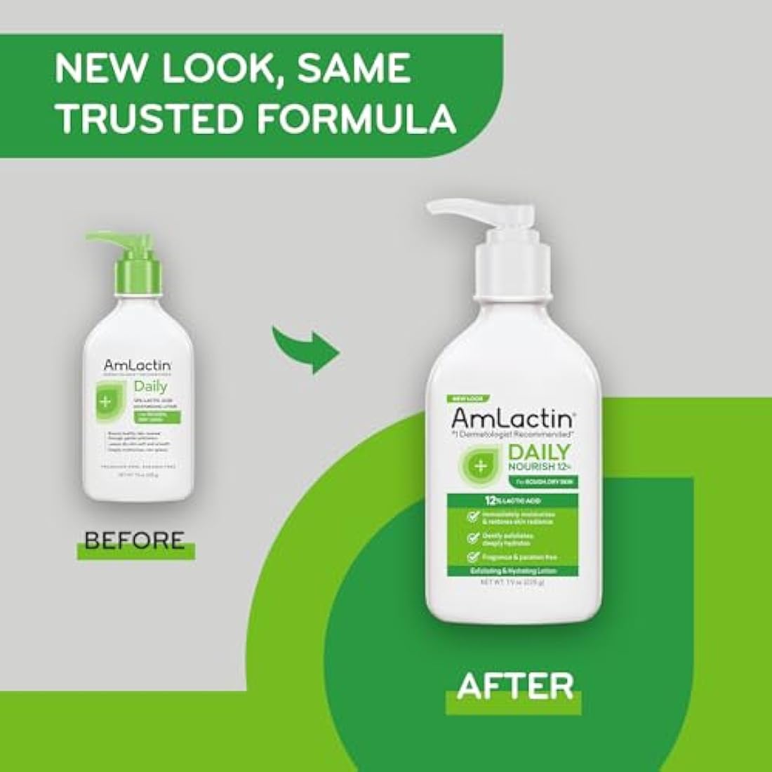 AmLactin Daily Moisturizing Body Lotion Twin Pack, (2) 7.9 Ounce Bottles, Paraben Free