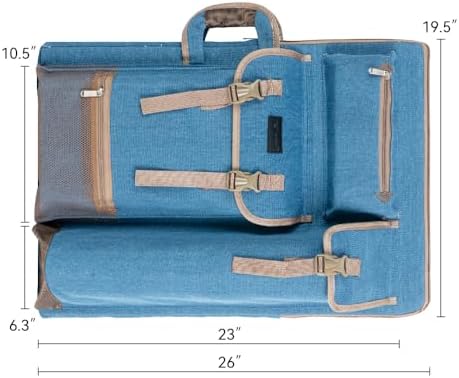 TRANSON Art Portfolio Case Artist Backpack Canvas Bag Large 26” x 19.5”