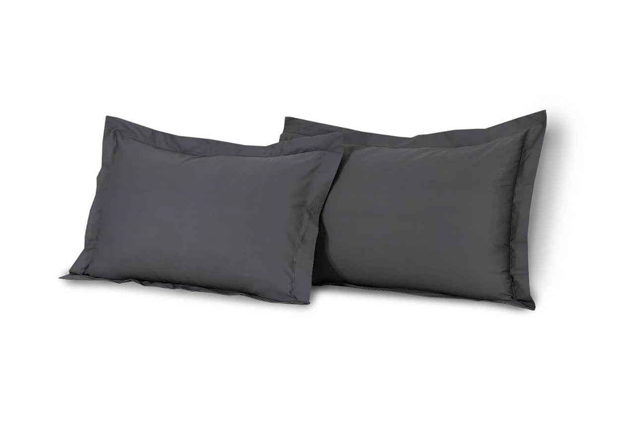 Sapphire Collection Egyptian Cotton 500 TC Hotel White Bedding Set Duvet Cover with Oxford Style Pillowcase Pair (Grey, Double)