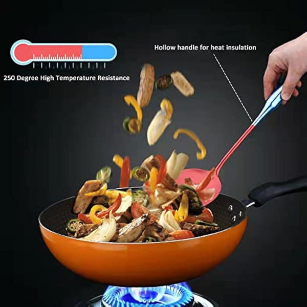 304 18/8 Stainless Steel Kitchen Utensils Set 6 Pcs 38cm Long Cooking Utensil, Spatula, Soup Spoon, Leaking Shovel, Turner, Pasta Server Kitchen Tools Set