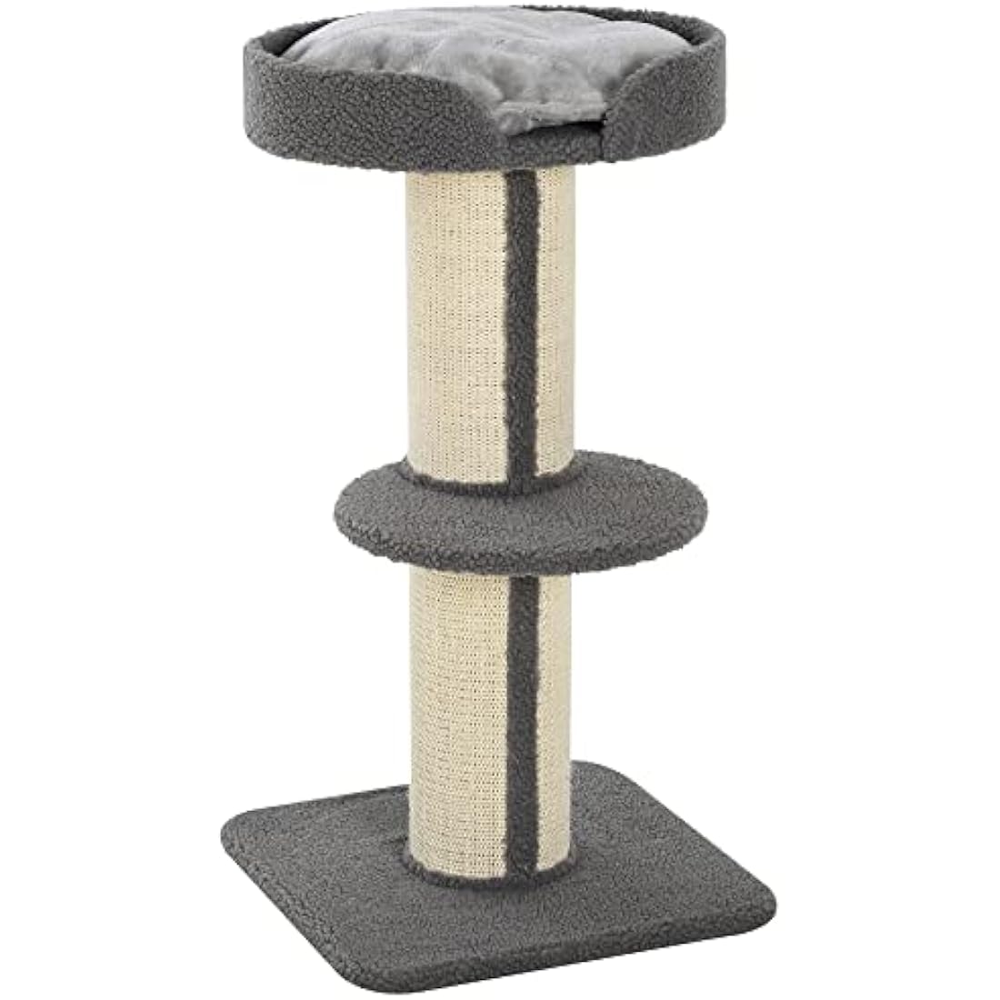 PawHut 91cm Cat Tower Scratching Posts Cat Tree for Indoor Cats Kitten Activity Centre Grey