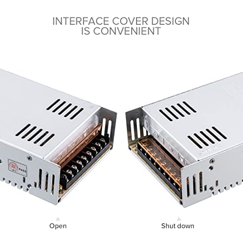 BTF-LIGHTING 24V 15A 360W Power Adapter Transformer Regulated Switch Power Supply AC110V-220V to DC24V 15A Converter LED Driver for LED Light Strip 3D