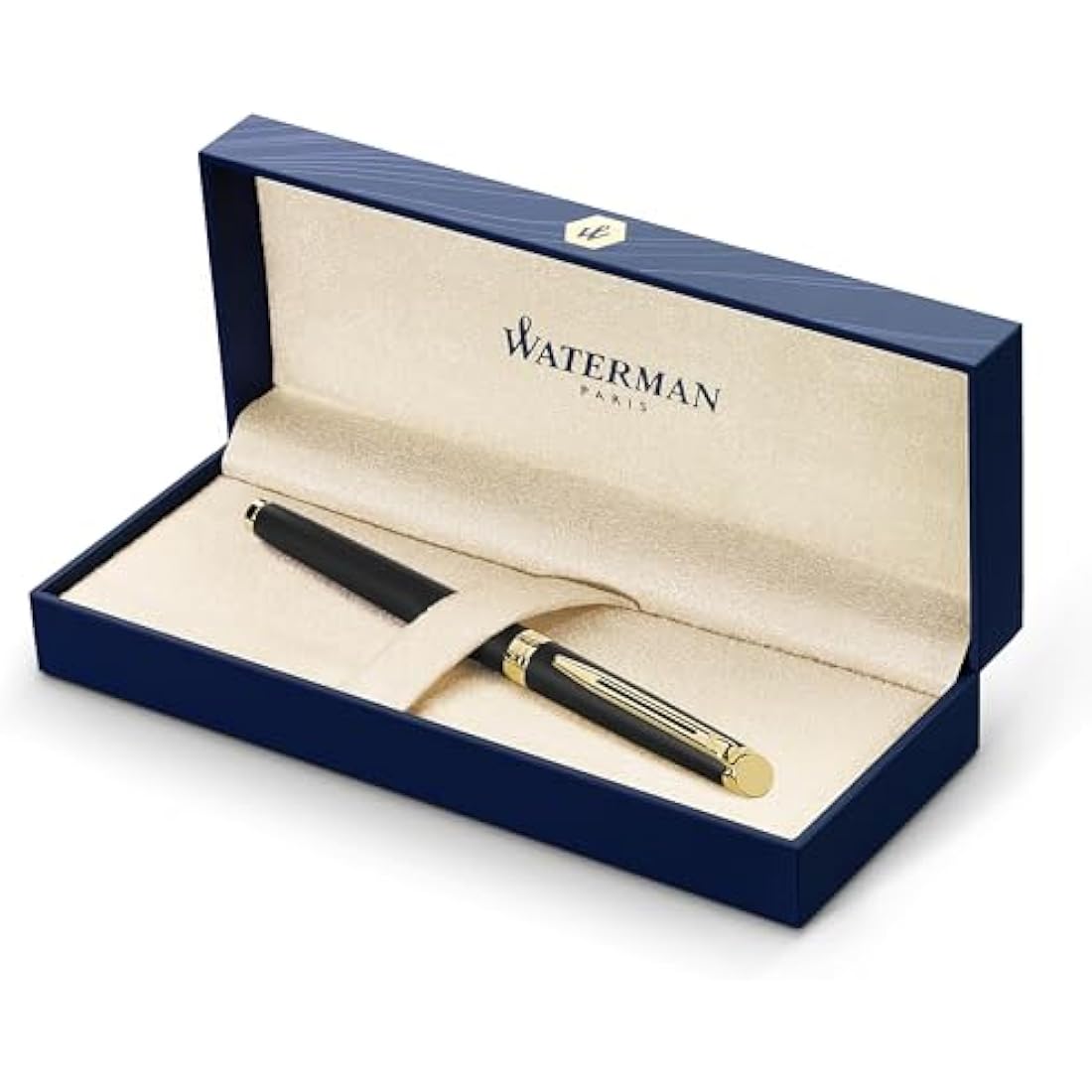 Waterman Hemisphere Rollerball Pen | Matte Black with 23 k Gold Trim | Fine Point | Black Ink | Gift Box