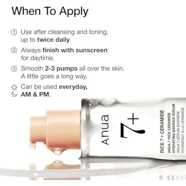 ANUA 7 Rice Ceramide Hydrating Barrier Serum (50 ml)