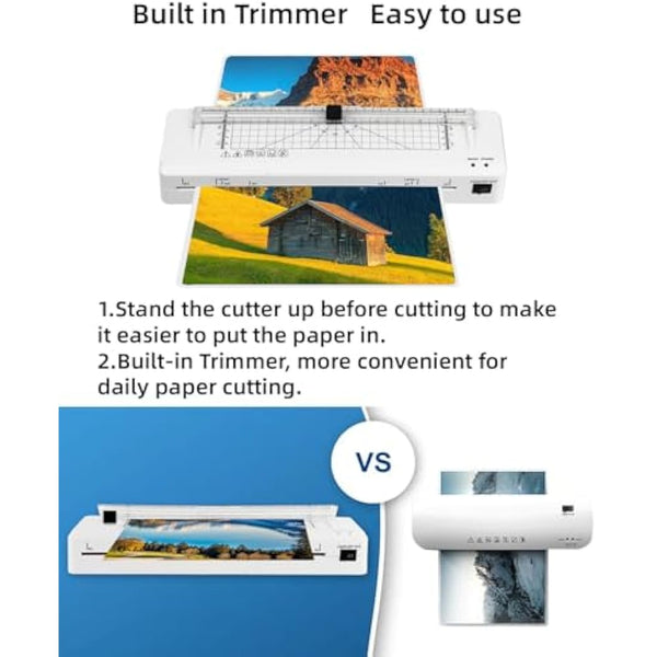 Laminator, A3 Laminator Thermal and Cold Laminating Machine with Built-in Cutter and Corner Rounder, Fast Warm-up, Lamination for Home Office School Use