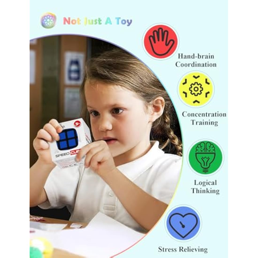 ROXENDA Speed Cube, Original Speed Cube Super-Durable Sticker with Vivid Colors (4x4x4)