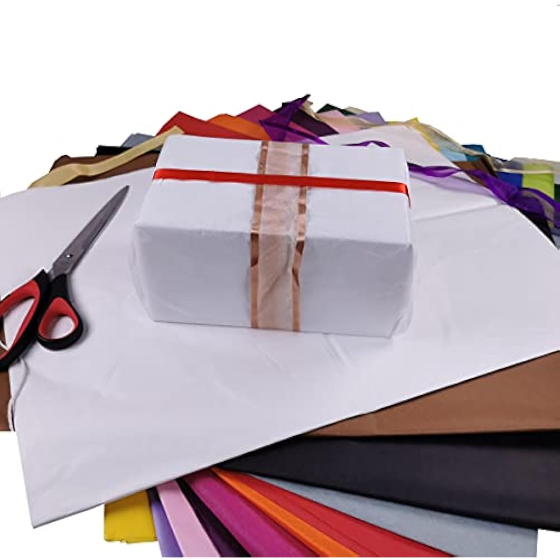 White Tissue Paper Large Sheets, Acid Free Art Paper, Perfect for Gift Wrap, Storage, Packing, Art & Craft Bulk Pack Archiving Shredding 70 x 50cm Sheet Size