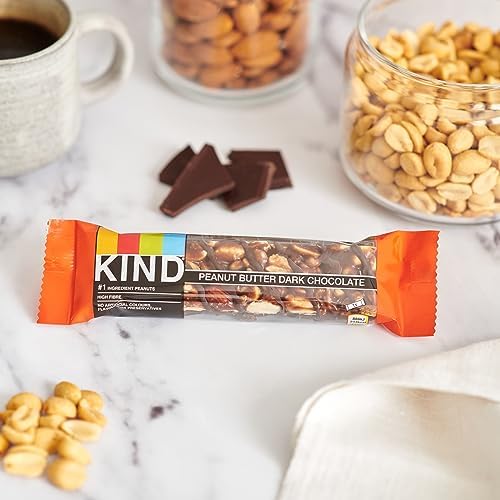 KIND Bars, Gluten Free Snack Bars, Peanut Butter Dark Chocolate, Healthy Snack, No Artificial Colours, Flavours or Preservatives, Multipack 24 x 40g
