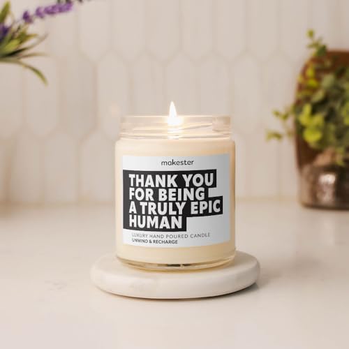 Thank You Gifts - Luxury Soy Wax Candle - Vanilla, Jasmine, Sugared Almond - Makester