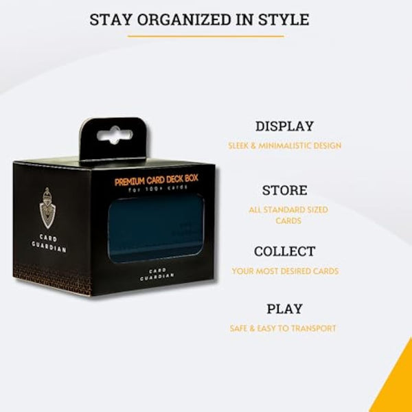 Card Guardian - Premium Deck Box for 100+ Cards for Trading Card Games TCG (Blue)