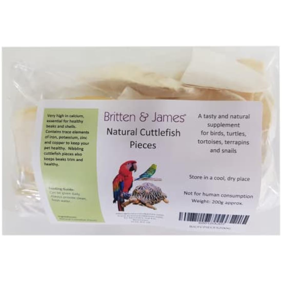 Britten & James Natural Cuttlefish Broken Pieces for Birds, approx. 200g