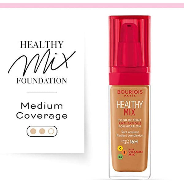 Bourjois Healthy Mix Anti-Fatigue Medium Coverage Liquid Foundation 58 Caramel, 30ml