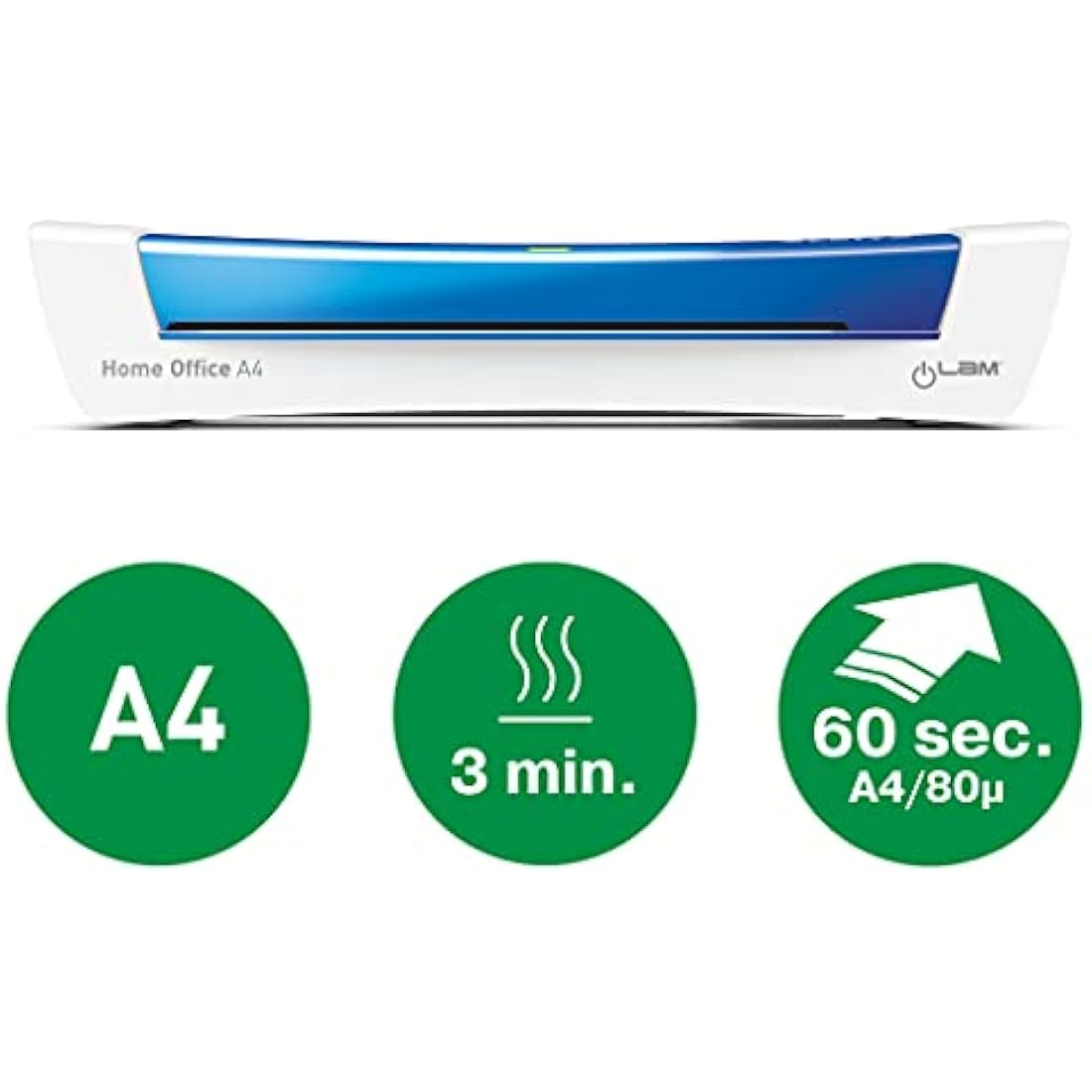 Leitz 73681036 iLam A4 Laminator, Ideal for Home Office, iLam - Metallic Blue