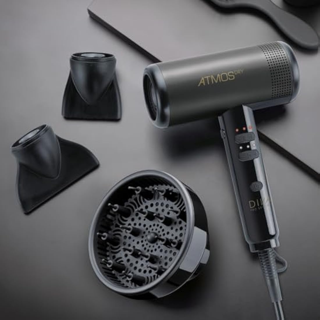 Diva Pro Styling Atmos Dry Compact Diffuser Hairdryer - Ultra high-Powered, Lightweight and Incredibly Quiet