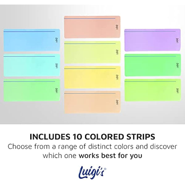 SB Education 10 x Dyslexia Reading Strips with Coloured Overlays. Reading Tracking Rulers for Dyslexia Irlens, ADHD and Visual Stress