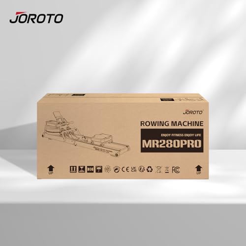 JOROTO Wood Rowing Machine for Home Gym,Oak Wood Foldable Rower Machine with Bluetooth, Adjustable Tablet Holder - 330LS Weight Capacity