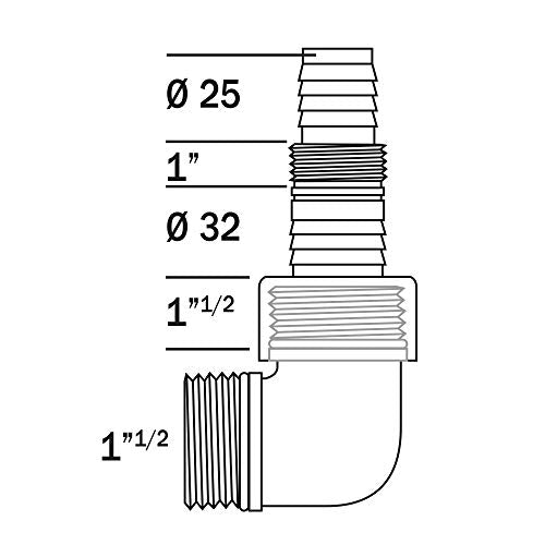RIBIMEX PRRACRPVC Pump Outlet Fitting