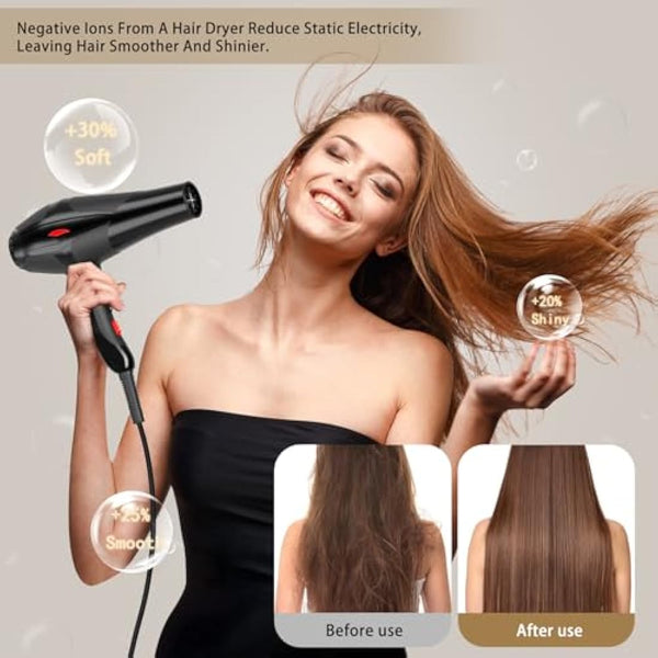 Jooayou Hair Dryer, 3000W Professional Ionic Hairdryer for Women Men, Fast Drying Blow Dryer with Diffuser 2 Speed 3 Heat Setting and Cool Button for Salon Home Travel Hair Styling