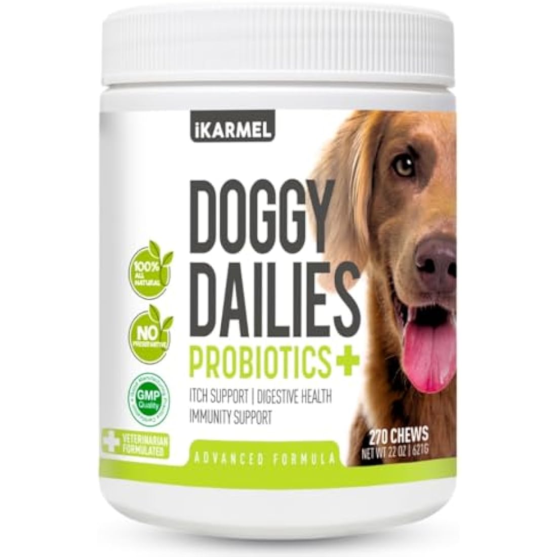 Doggy Dailies Probiotics for Dogs - Canine Supplements for Digestive and Immunity Support - Skin Health and Itch Support - Vitamin Treats - Veterinarian Formulated Probiotic