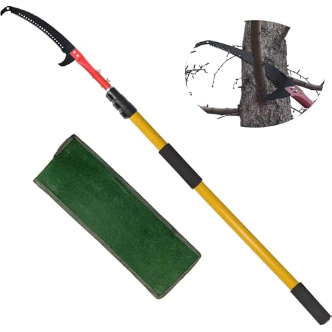 SUNORCHID Telescopic Tree Pruner - 14 Foot Pole Saw, Extendable Long Reach Tree Pruning Saw for Pruning and Trimming Branches and Leaves