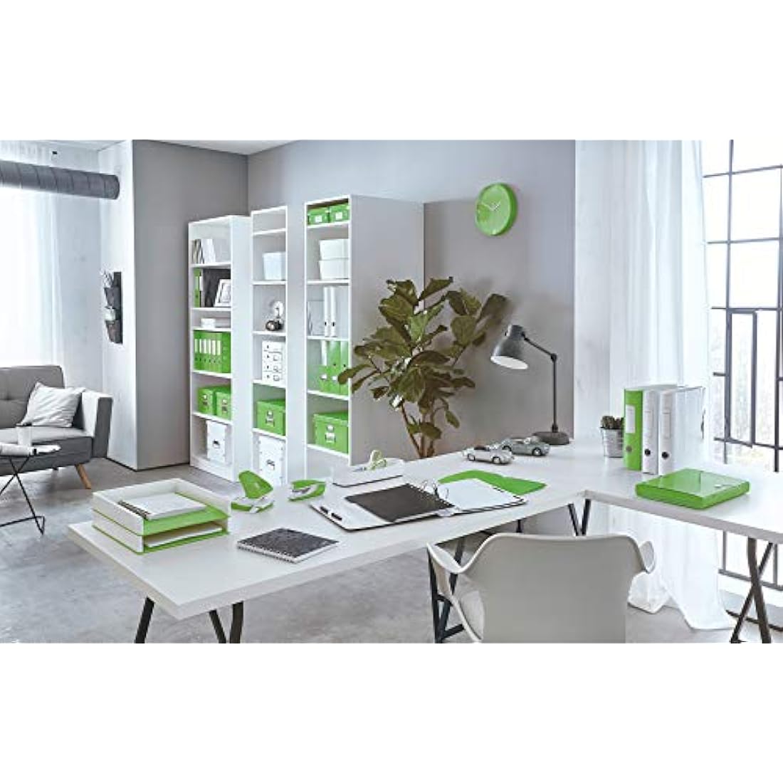 Leitz 60440054 A4 Storage Box, Click and Store Range, Medium, Green, 36.9 x 28.1 x 3.7 cm