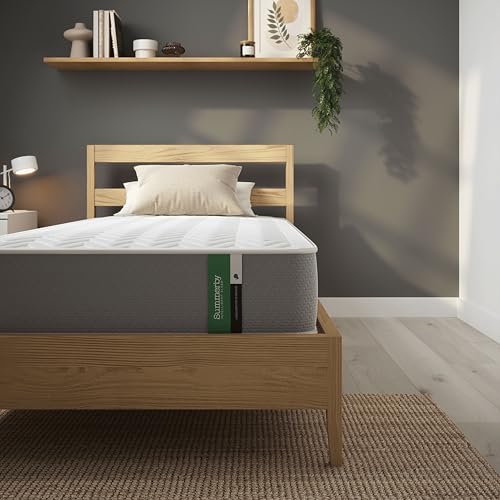 Summerby Sleep Single (90cm x 190cm), Comfort Foam & Coil Spring Hybrid Mattress, Comfy & Affordable Orthopaedic Mattress For Single Bed, Durable Coil