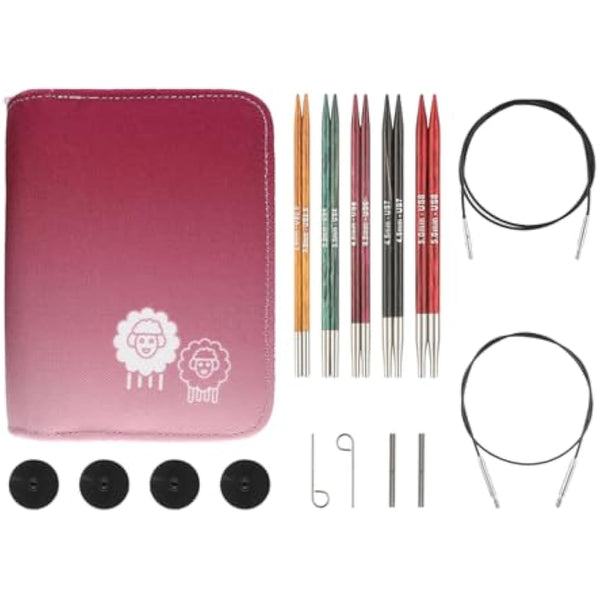 KnitPro Dreamz Starter Interchangeable Circular Needle Set 5" (13cm) | 5 Sizes (3mm to 5mm)