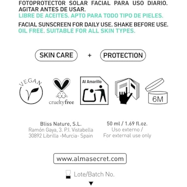Crema Protectora Solar Facial Spf50 50 ml
