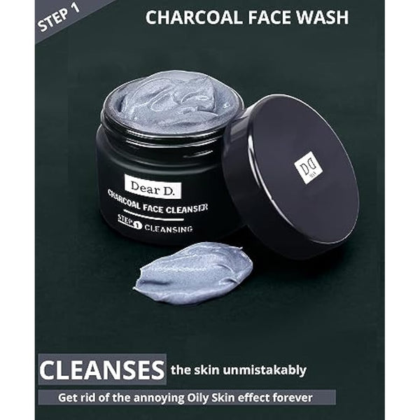 Dear D. Face Skincare Box Kit Superior | 4-Step Complete Routine with Face Wash, Face Scrub, Moisturizer, Eye Cream | Made In Italy Men's Cream Set