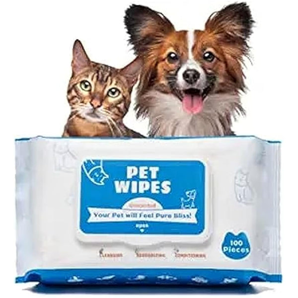 Pet Wipes All Purpose Pet Wipes for Dogs & Cats Alcohol Free Cleaning Wipes For Dogs & Cats (180 Wipes)
