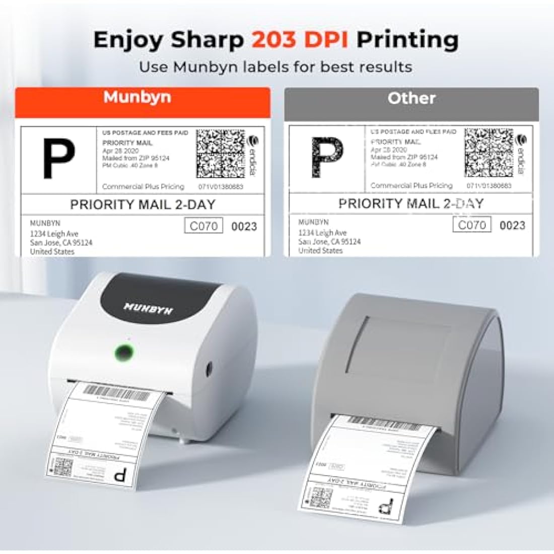 MUNBYN Bluetooth Shipping Label Printer, 4x6 Bluetooth Thermal Label Printer for Small Business, Compatible with iPhone, Android, Windows, macOS, Etsy, Shopify, eBay, Royal Mail, DHL, DPD, Evri, 411B