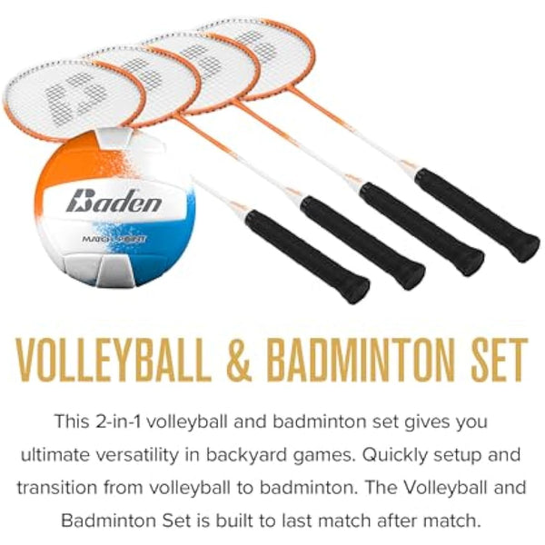 Baden Champions Volleyball Badminton Combo Set
