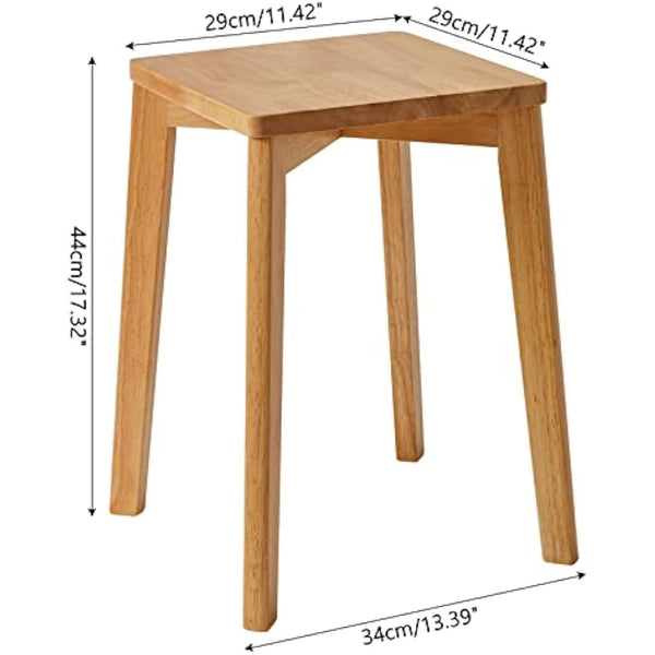 IBUYKE Square Wooden Stool, Stacking Stools, Solid Wood Makeup Stool, Small stool for Home, Kitchen, Office, Classroom, 29x44x33cm RF-1501