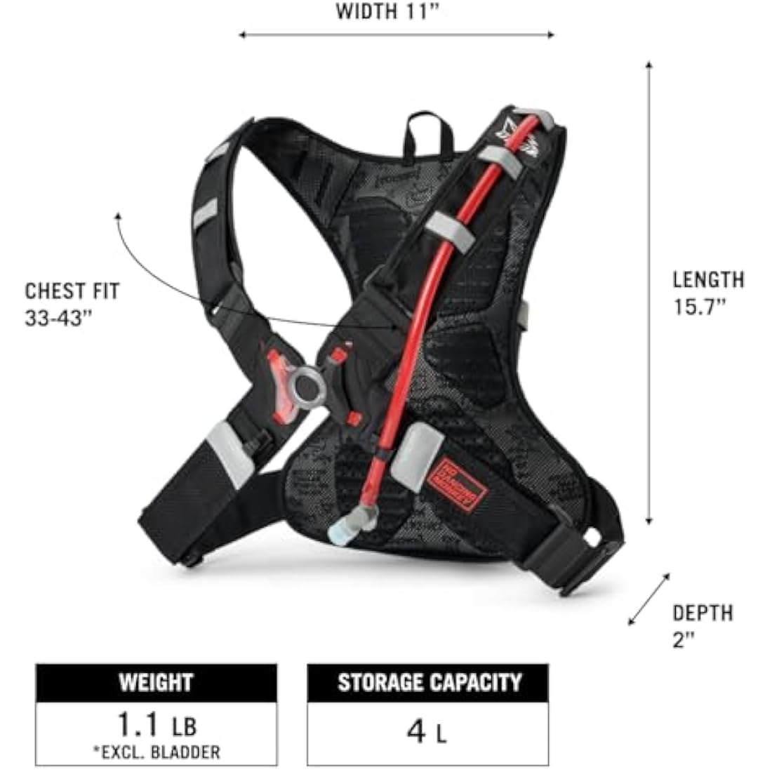 USWE RAW Hydration Backpack with Hydration Bladder, Premium Bounce Free Backpack for Enduro and Dirt Bike