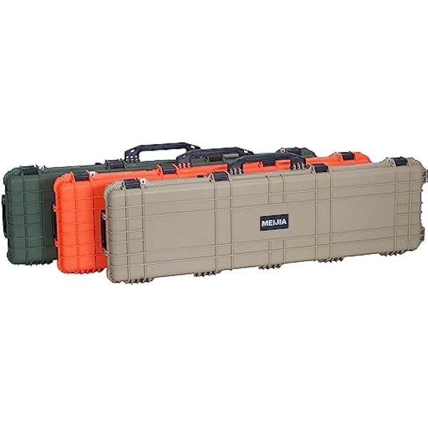 MEIJIA Portable Rolling Waterproof All Weather Hard Rifle Case with Wheels,Customizable Fit Foam Included