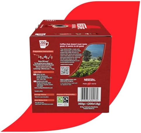 NESCAFÉ Original Instant Coffee Sachets - 200 x 1.8g Sticks