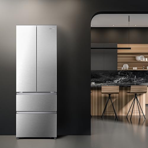 Hisense RF632N4WIE 70cm Freestanding French Door Fridge Freezer Metallic with Water Dispenser & Metal cooling 70 × 200 × 69.4 cm (W×H×D)