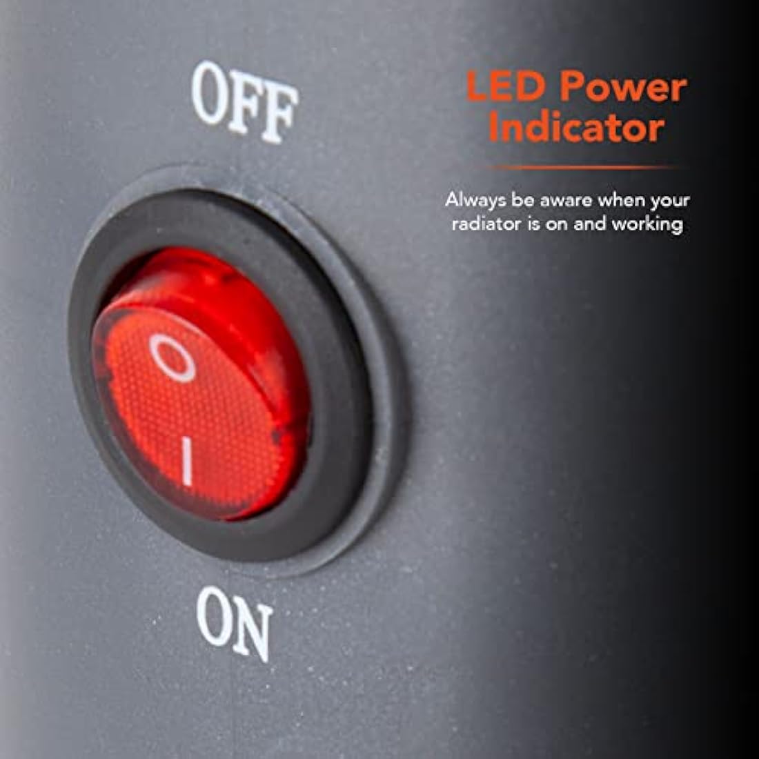 Warmlite WL43002YDT 650W 5 Fin Oil Filled Radiator with Adjustable Thermostat and Overheat Protection, Dark Titanium