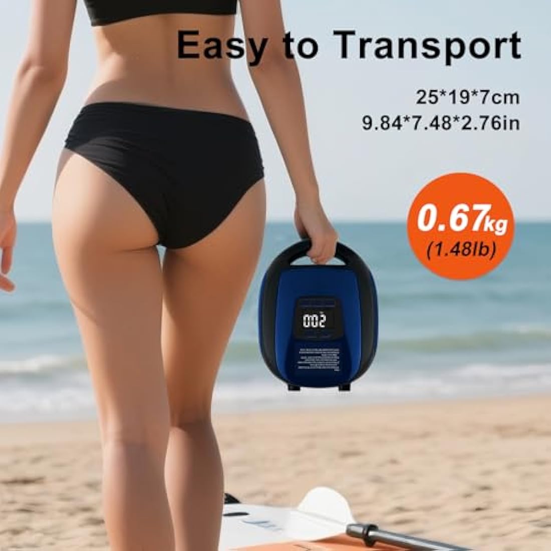 Sup Electric Pump,20psi Electric Paddle Board Pump with 5 Nozzles,Smart Inflation Auto-Off, Digital Adjustable LCD Function,12V Electric Pumpe for Sup and Inflatable Kayaks (Dark Blue)