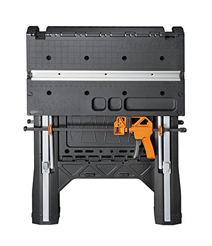 WORX Pegasus WX051 Versatile Multi Function Folding Work Table & Sawhorse with Quick Clamps and Holding Pegs, Portable and Lightweight Workbench, Perfect for Workshop and DIY Tasks