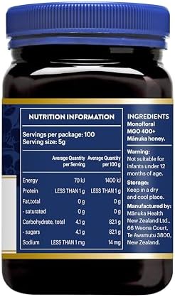 Manuka Health MGO400 Plus Honey, 500 g