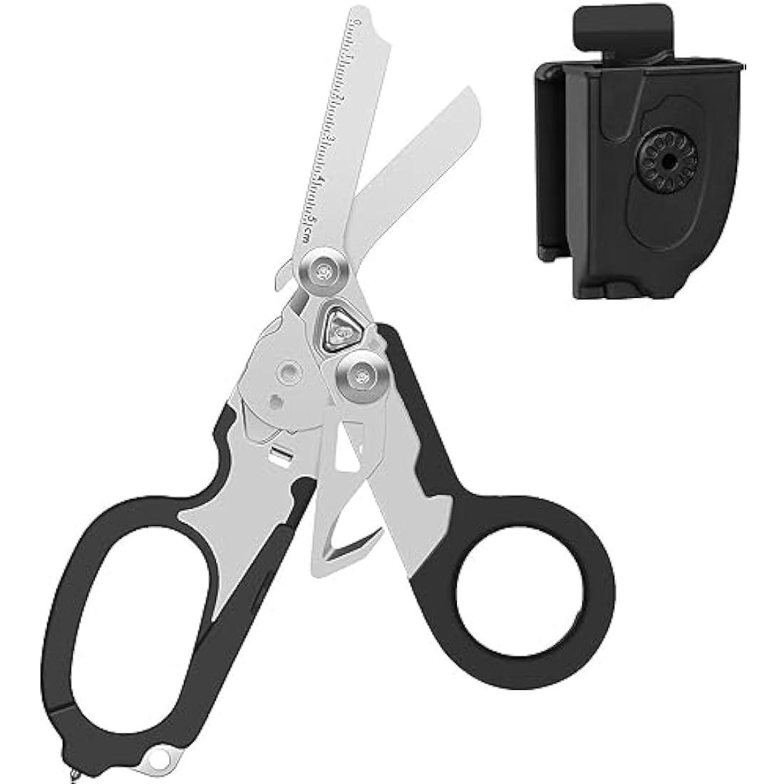 Raptor All-in-One Tactical Shears & Firefighter Tools Set - Medical Scissors, Ring Cutter, Glass Breaker (Black Handles)